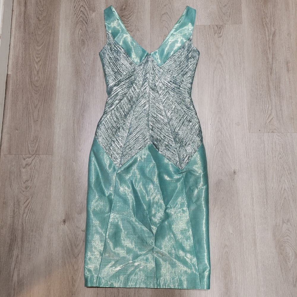 John Paul ataker mermaid shift, silver sparkle dress 38